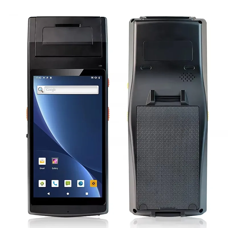 Supermarket Warehouse Industrial Restaurant Pos Terminal Handheld Barcode Scanner Rugged Android with Receipt Printer