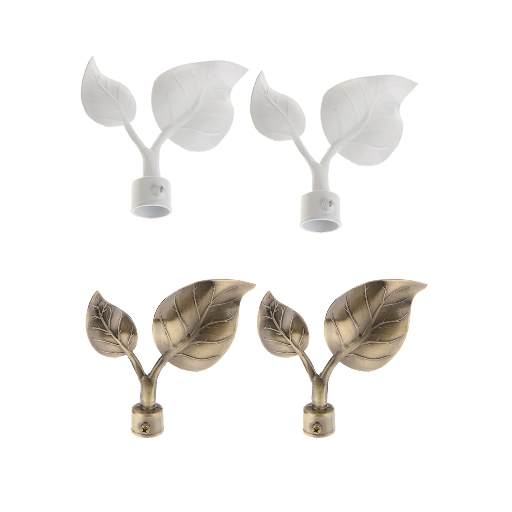 Durable Aluminum Curtain Rail Recess Bracket Curtain Pole Head Finials Holder for Window Decoration and Bars