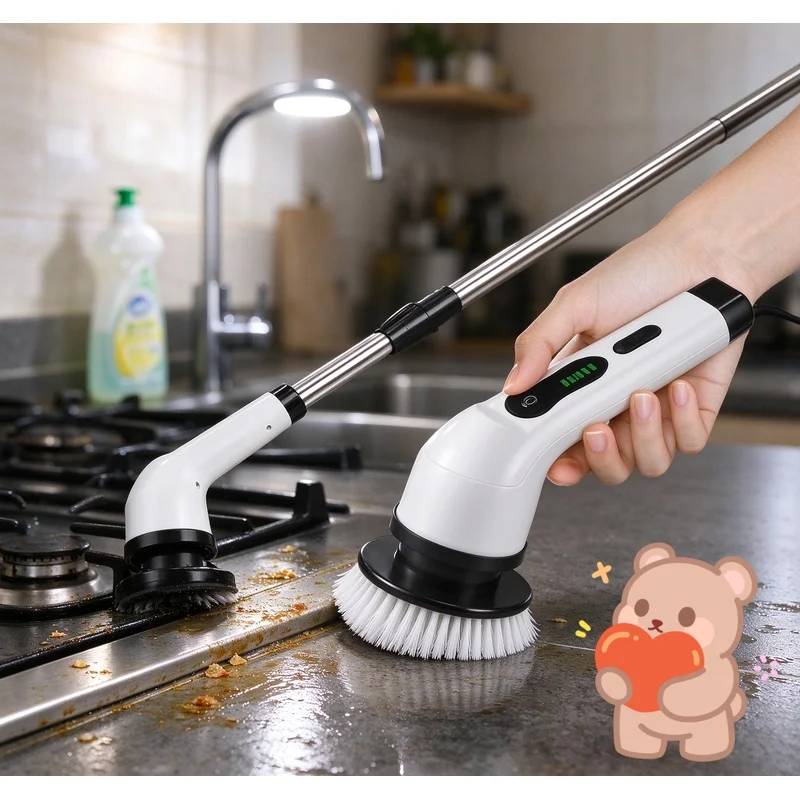 Wireless Electric Spin Cleaning Scrubber,Multi-Purpose Brush for Kitchen,Bathroom,Toilet & Shower,Christmas Stocking Stuffers