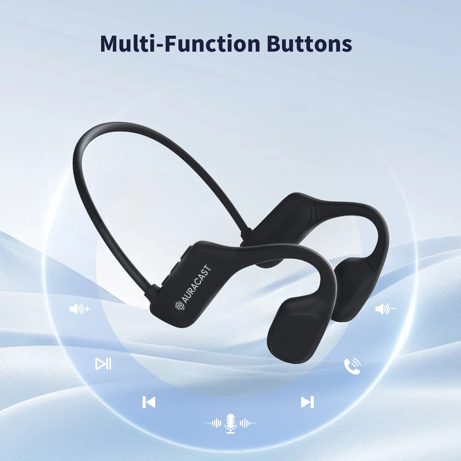 Bone Conduction Headphones Bluetooth 5.4 with AptX HD/LL LE Audio Auracast Up to 12 Hours of Battery Life Wireless Headphones