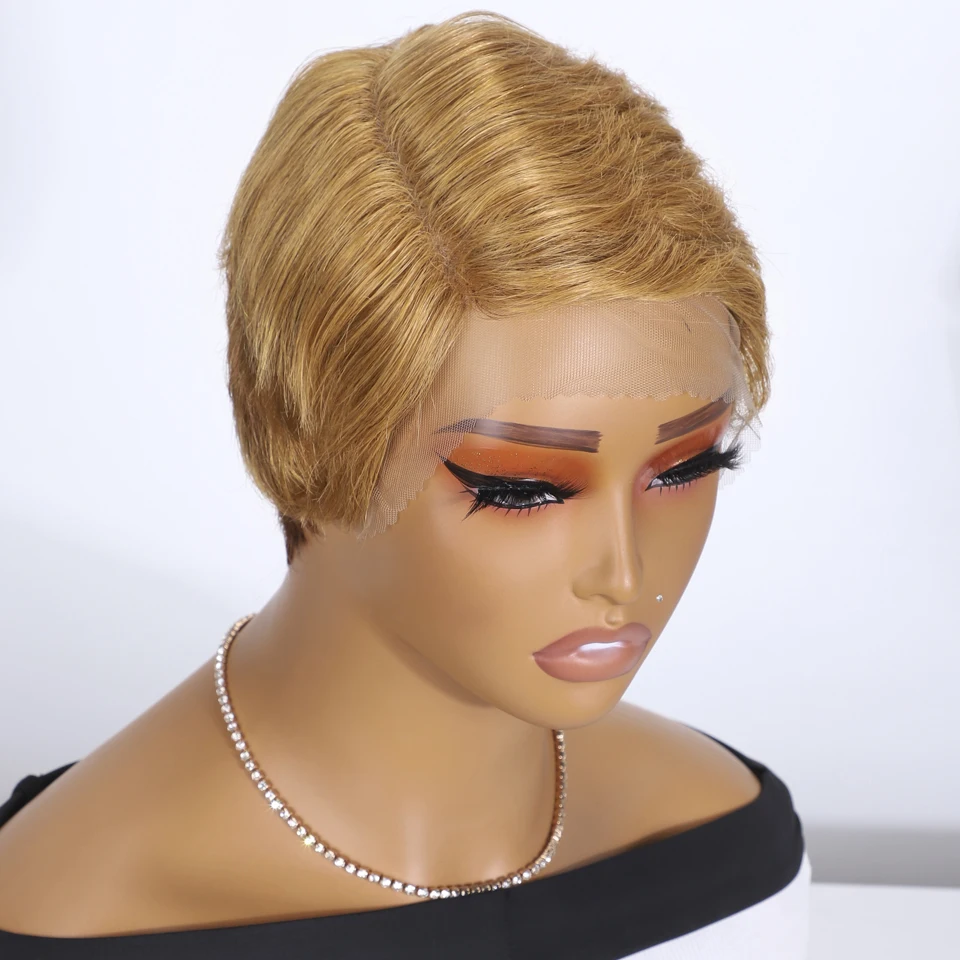 Lekker شقراء قصيرة عابث قطع بوب 13x1 الدانتيل الجبهة 100% خصلات الشعر المستعار الإنسان للنساء البرازيلي شعر ريمي غلويليس التخليص الباروكات