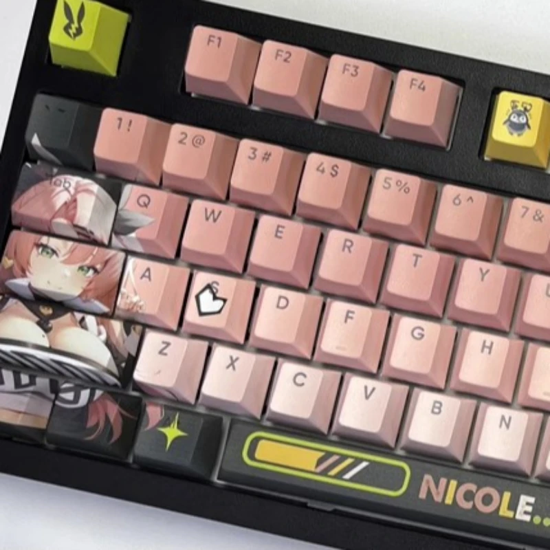 Nicole Anime Keycaps Set PBT Cherry Profile Keycaps for Machanical Keyboard Accessories Zenless Zone Zero Custom Keyboard Caps