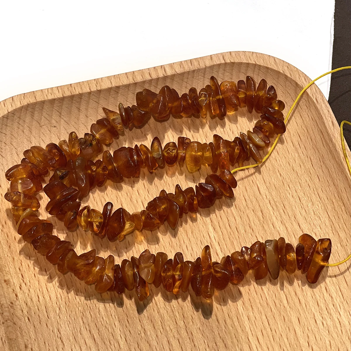 Natural Amber “Hua Po” Free-Form Chipped Stone Bead3x14mm for Women Gift Jewelry Make Supplies DIY Necklace Earrings Accessories - view 4