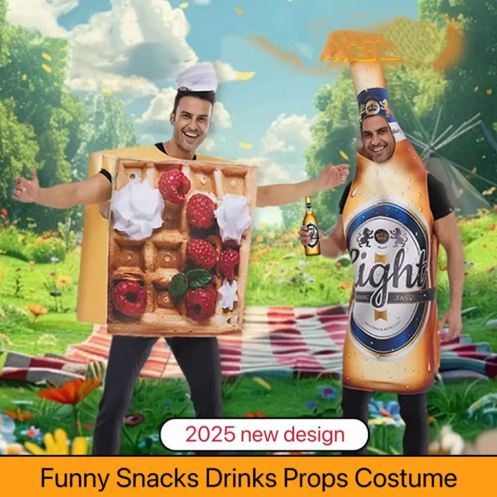 

Funny Foods Party Props Clothing Artificial Drinks Snacks Costume Novelty Halloween Carnival Cosplay Beverage Performance Suit