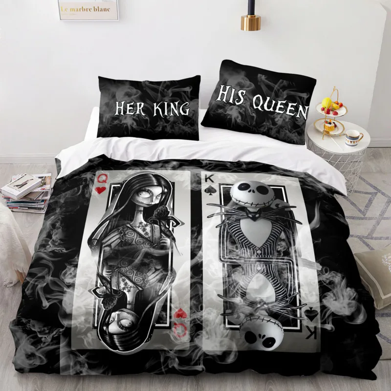 

Disney The Nightmare Before Christmas Duvet Cover Set Cartoon Pumpkin King Jack Bedding Set Pillowcase Twin Full Queen King Size