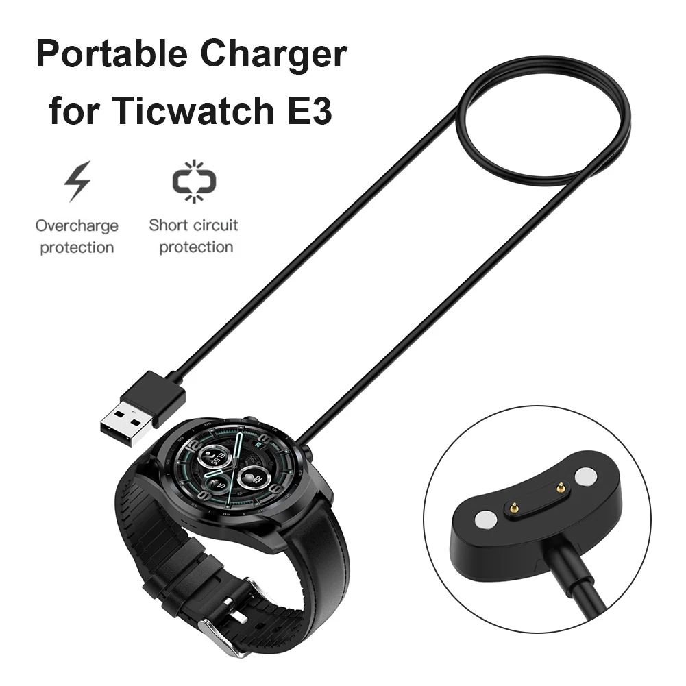 

USB Charging Cable For TicWatch E3 Pro 5 3 LTE proX pro 3 ultra gps Smart Watch Charger Adapter Cord Base Accessorie