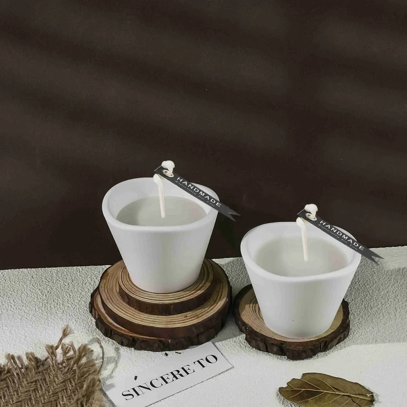 DIY หยัก AROMA เทียนถ้วยแม่พิมพ์ซิลิโคนเทียนคอนเทนเนอร์ตกแต่งบ้านเครื่องประดับเทียนผู้ถือของขวัญอีพ็อกซี่เรซินแม่พิมพ์