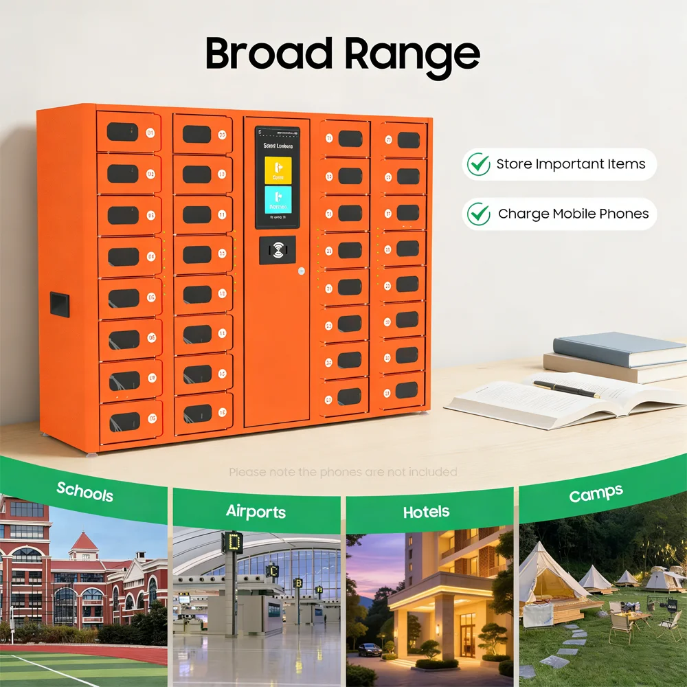 Security 32 Compartments Mobile Phone Charging Locker Kiosk with Android Touch Screen Multi-functional Secure Locker