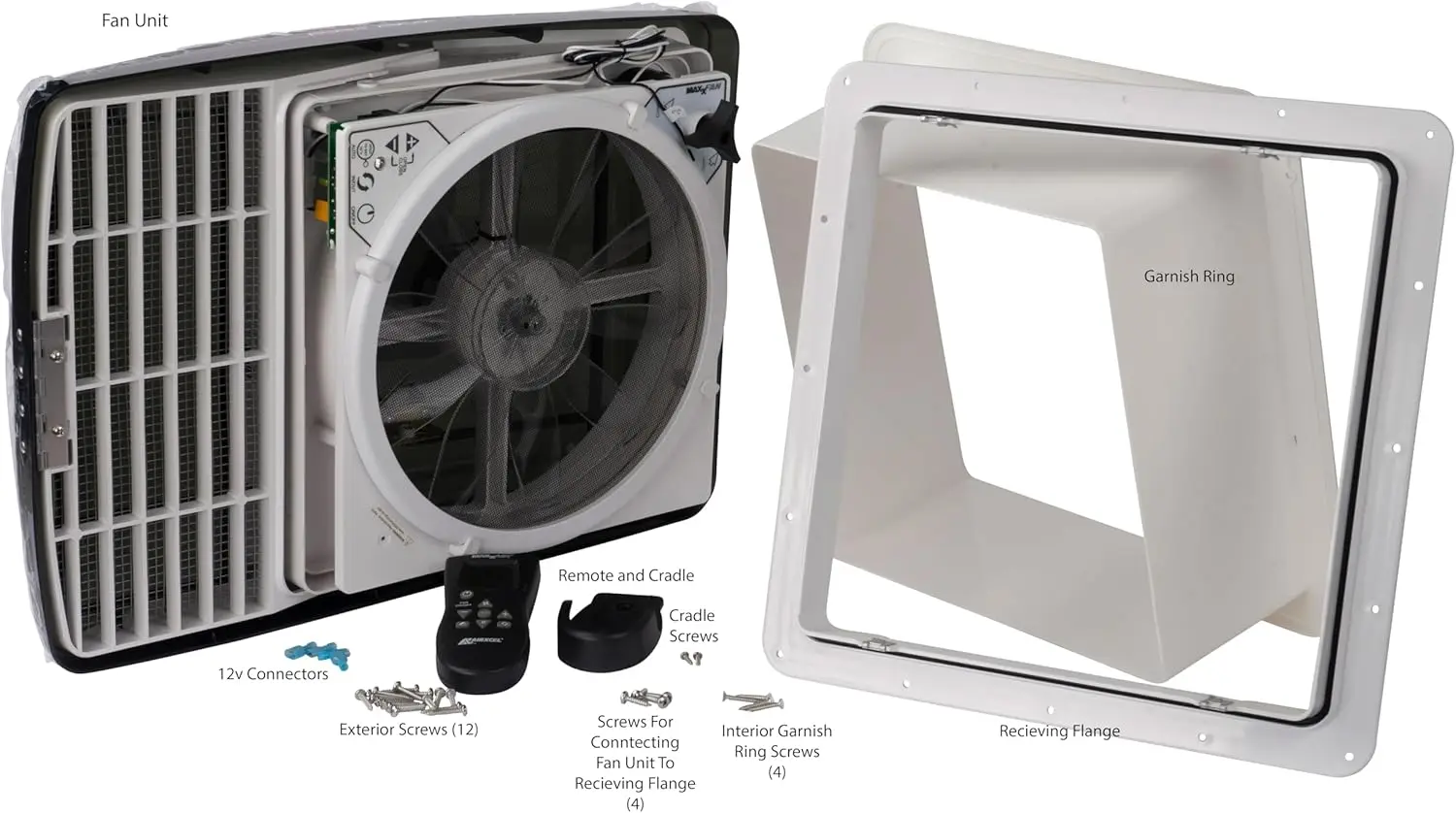 Deluxe Vent, Fan and Vent Cover All in One - Powerful 10-Speed Reversible Fan with Thermostat,Built-in Rain Cover,Remote Control