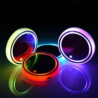 NEW Car LED Cup Holder Light Mats Car Coasters Bottle Atmosphere Light Constellation Backlight Lamp LED Cup 7 Colorful Holder Pa