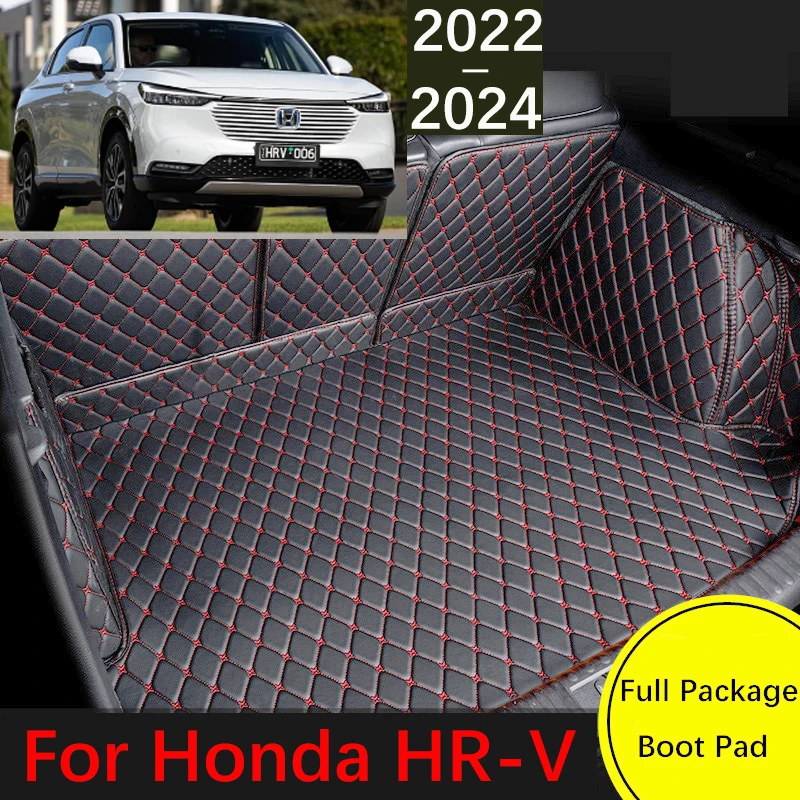 

Custom Leather Car Trunk Mat For Honda HR-V Vezel RU 2022 2023 2024 5seat Waterproof Mat Tray Carpet Mud Car Accessories