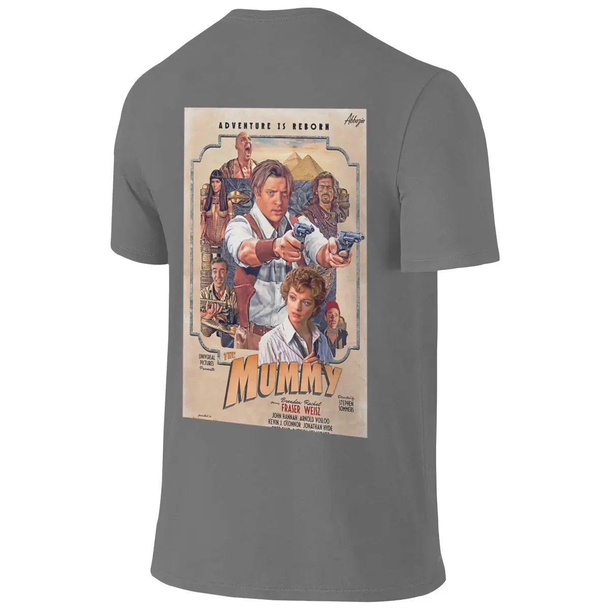 Retro Mummy Poster Lengthening Reversible T-shirt Retro Minimalist Neat Stitching T-shirt
