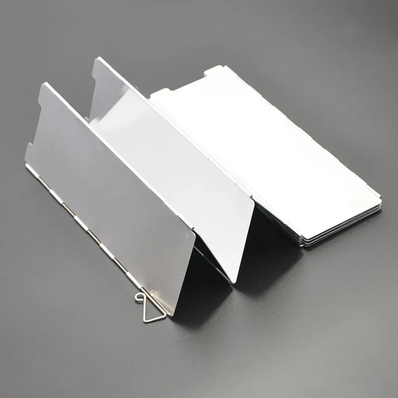 Outdoor Camping Stove Head Windproof Board, Ultra Light Aluminum Alloy Foldable With Pin Windproof Cover, Portable Model