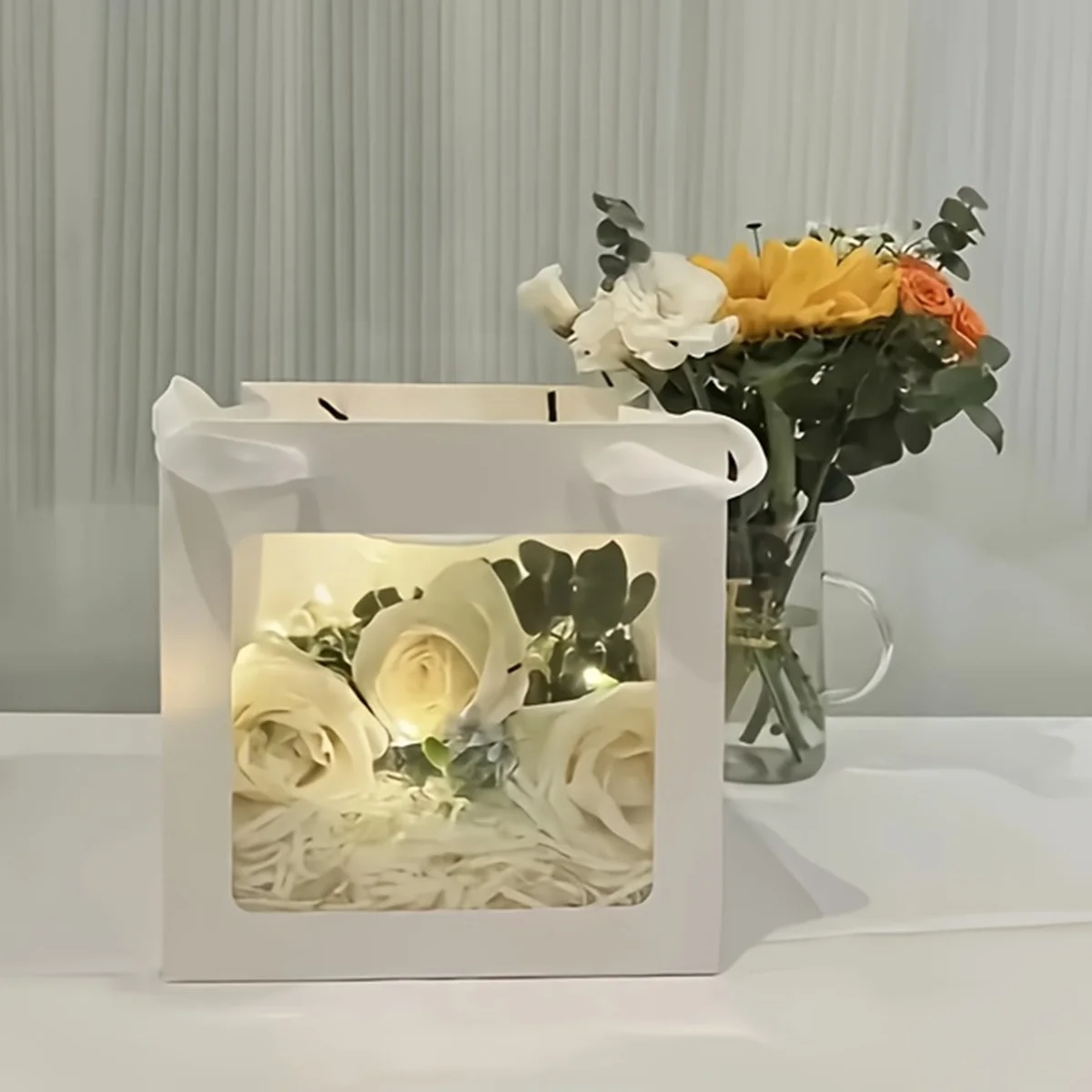 New Design 15cm Square Kraft Paper Bags (with Transparent Window) Suitable for Gift Packaging, Party Favors Birthdays view 3