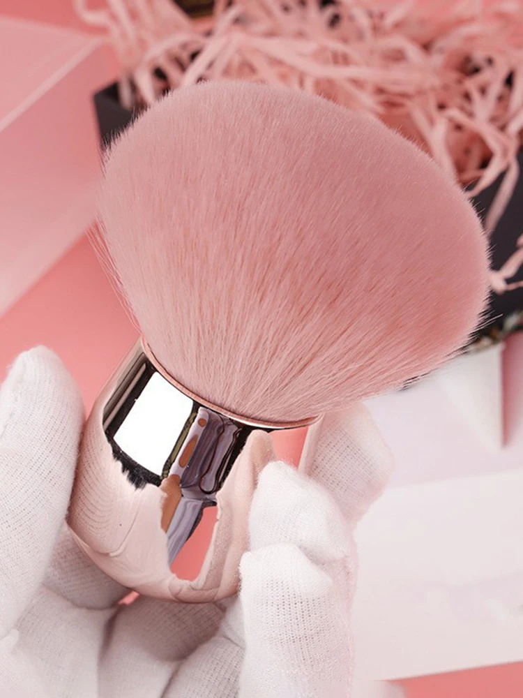 

Большая кисть для макияжа с грибовидной головкой, кисть для пылесборника, розовая ручка, кисть для ногтей для чистки ногтей