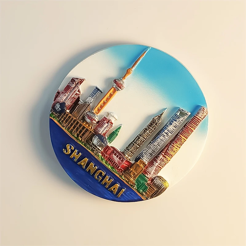 china，Shanghai，Pudong，3D Stereoscopic，Tourism souvenirs，Resin painting，Decoration home，Refrigerator magnets