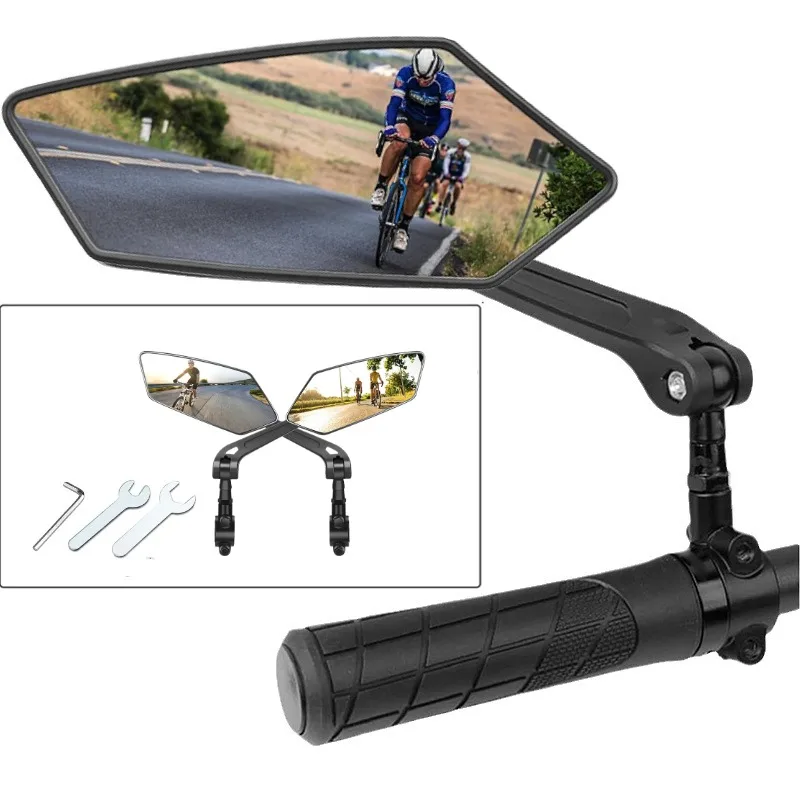 

Adjustable Rotatable Handlebar Mirror Clear Rearview Bike Bicycle Cycling Safety Accessory for Road Mountain Bikes
