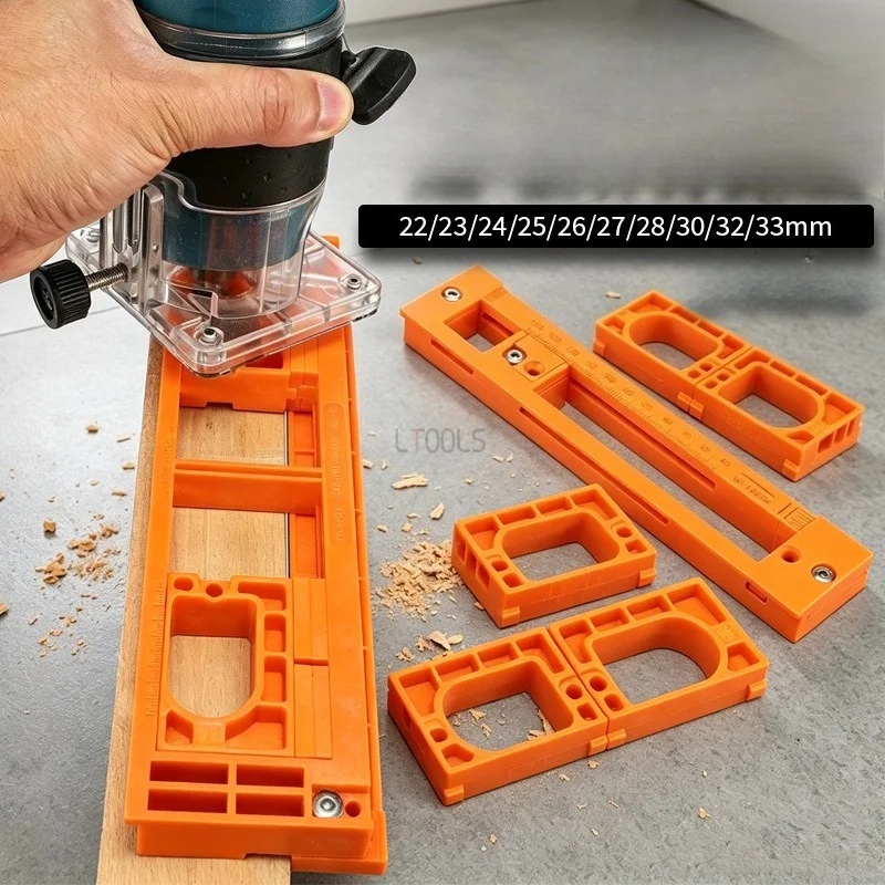 

22-33mm 3D Hinge Slotting Template Adjustable Invisible Cross Hinge Opener Woodworking Wooden Door Installation Positioning Tool