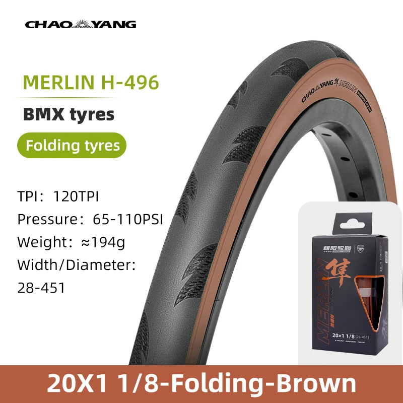 Chaoyang BMX Fietsband 20x1 1/8 Vouwband 28-451 120TPI Dubbellaags Lekbescherming 65-110psi Racing Grade Kleine Diameter