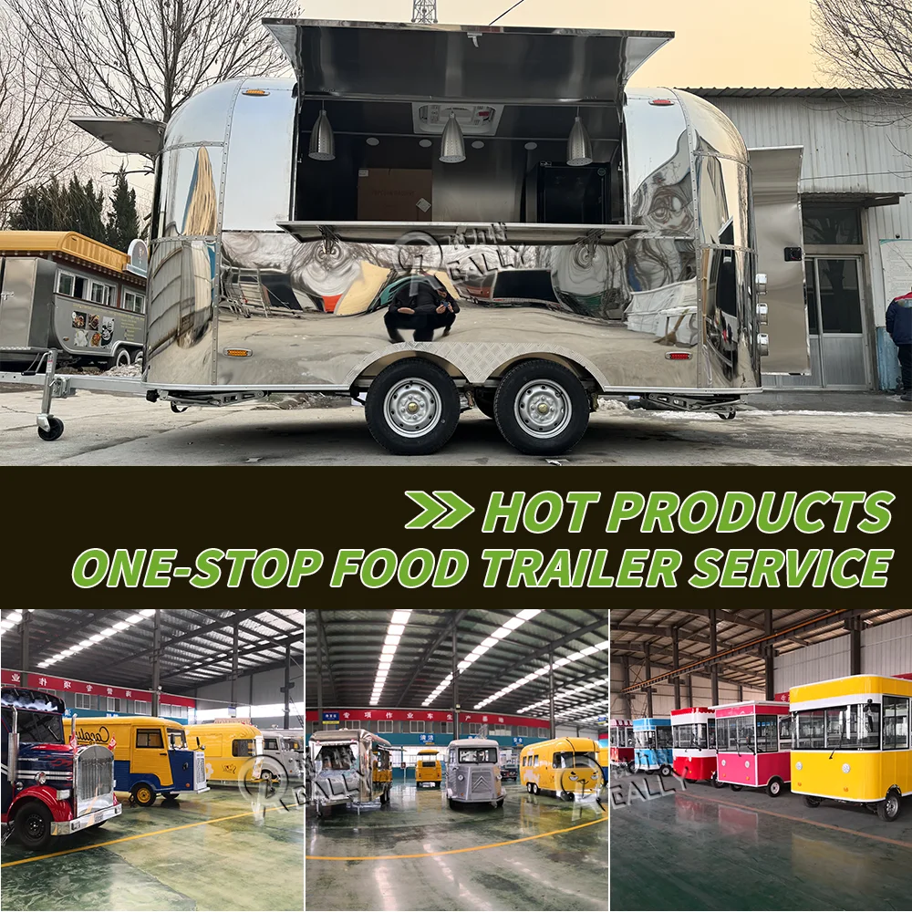 Trailer Truk Makanan Dapur Bergerak Bar Katering Es Krim Kopi AS Trailer Makanan Konsesi Dengan Dapur Lengkap
