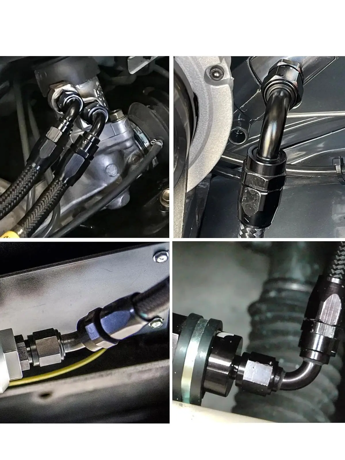 Schnellverschluss-Fittings -4AN -6AN -8AN -10AN -12AN -16AN -20AN Drehbarer Kraftstoffschlauchanschluss ORB-Adapter 0 ° /45 ° /90 ° /180 ° Schwarz – Detail 5