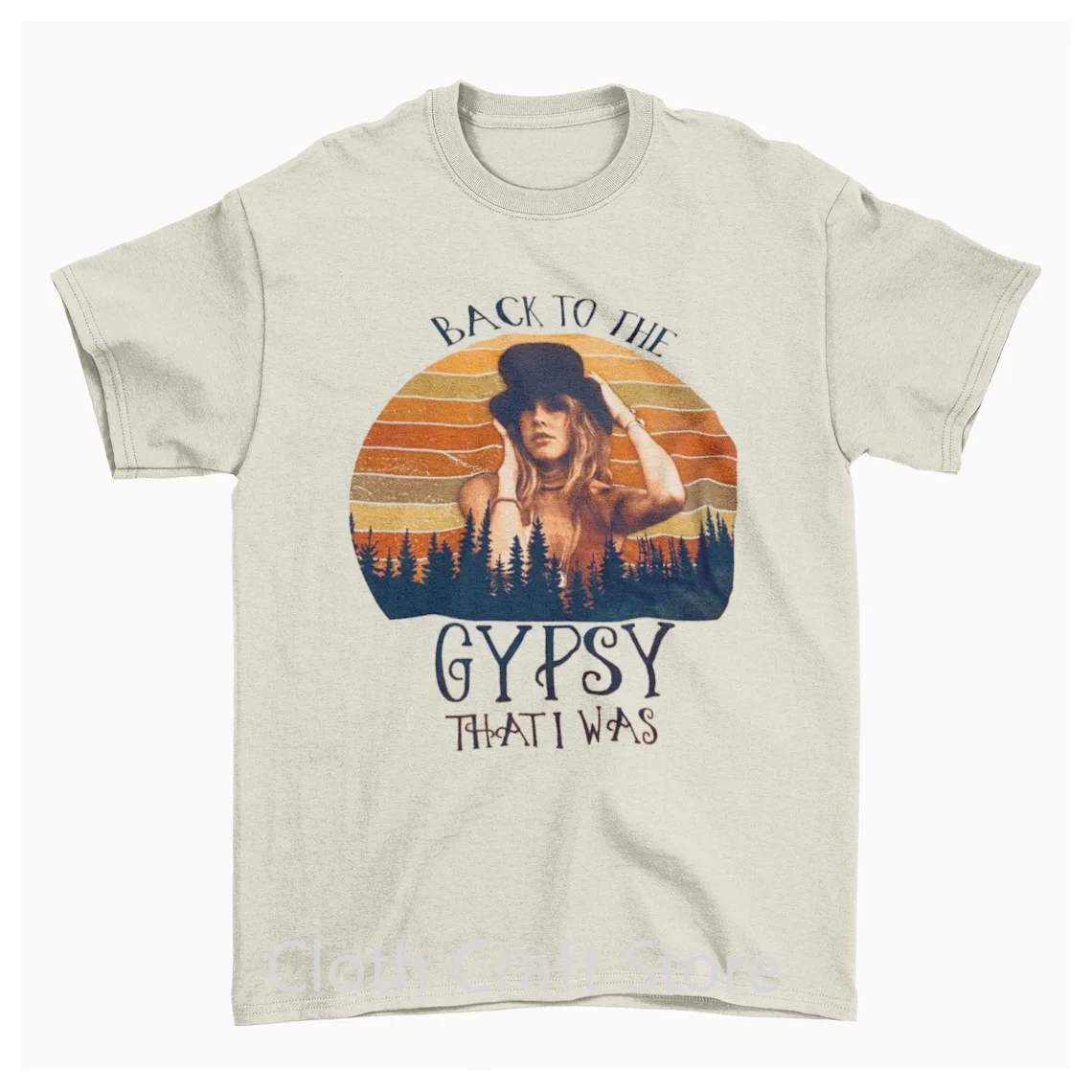 Back to the Gypsy That I Was Stevie Nicks Retro Unisex T-Shirt Adult Regular Fit Crew Necked Tees