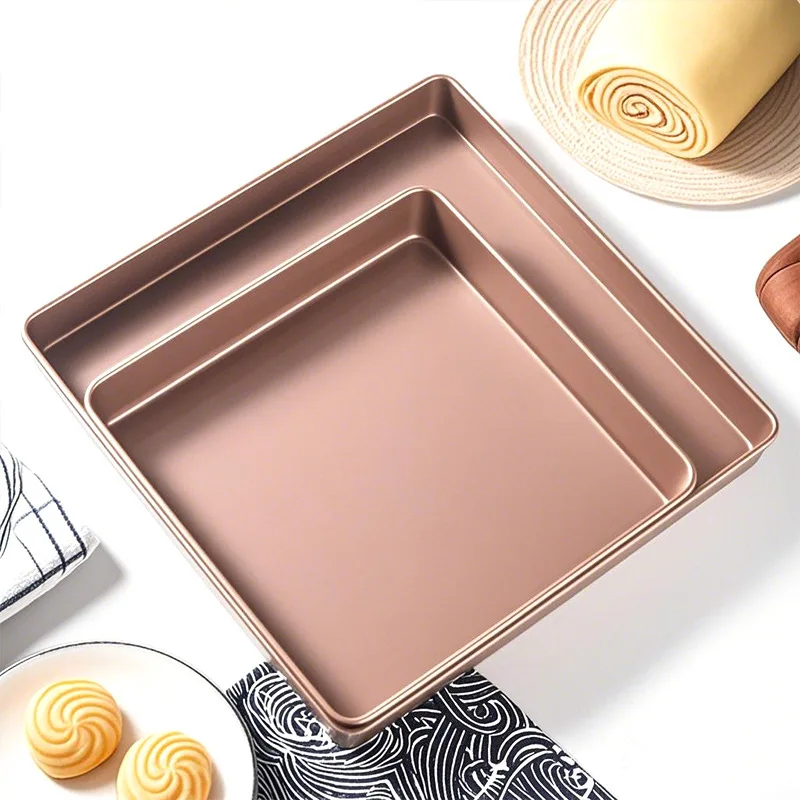 

New Square Non-Stick Baking Pan Thickened Carbon Steel Cake Baking Sheet Tray Cookies Pizza Bread Cake Mold Bakeware Tools