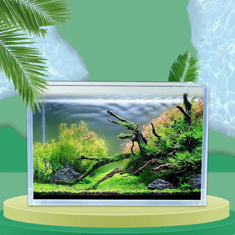 Super White Glass Aquarium Fish Tank Right Angle Water Grass Acrylic Fish Tank for Factory Wholesale