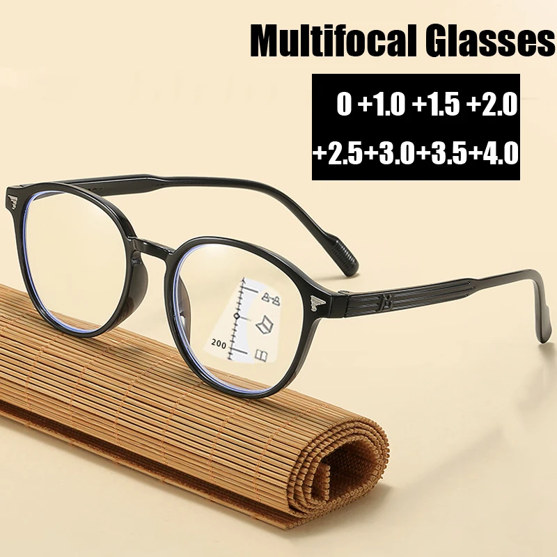 

Blue Light Blocking Multifocal Reading Glasses Fashion Trend Ladies Near Far Sight Eyeglasses Men Prescription Hyperopia Eyewear