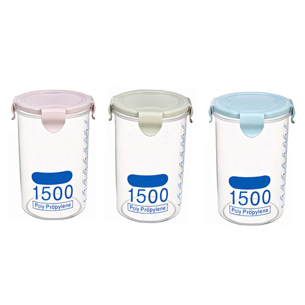

3pcs Dry Food Container Snacks Cereal Bottle Storage Containers for Whole Grains Leak Proof Kitchen Picnic Camping
