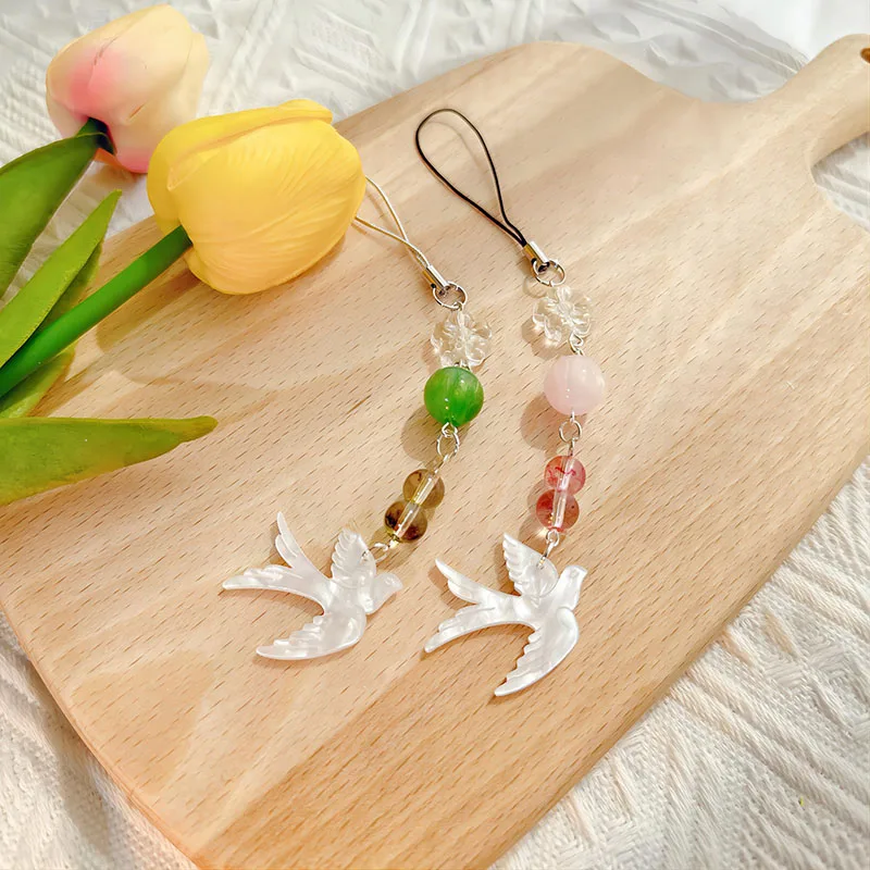 

Милые весенние подвески в виде ласточки, подвески для IPhone/Samsung/Huawei, ремешок, ремешки, чехол для мобильного телефона, брелок для ключей, коробка для гарнитуры, брелки