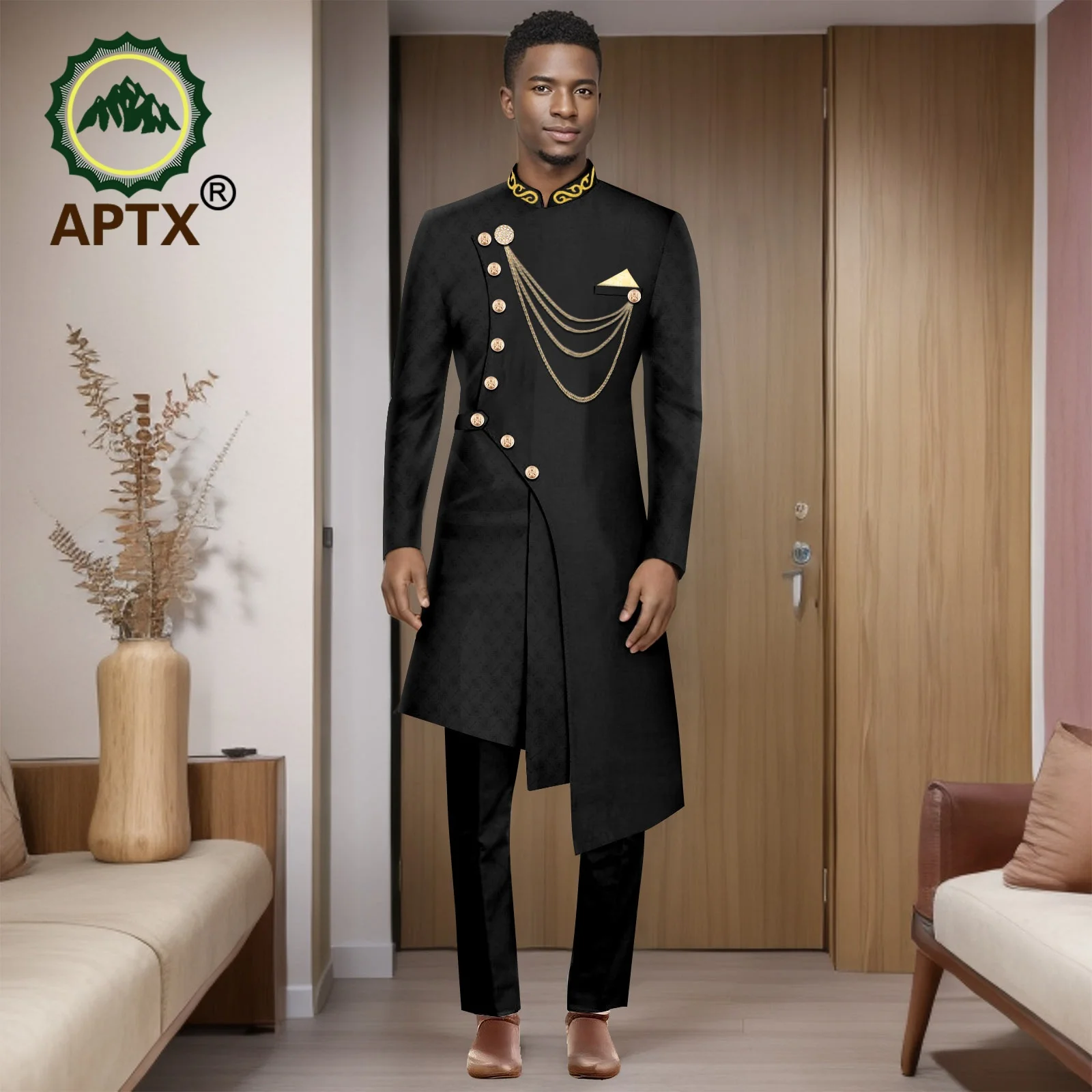 African Suits for Men 2025 Fashion New Two-piece (top + Pants) Men's Set Dashiki Outfits Party Wedding Guy Mens Clothes 2516001