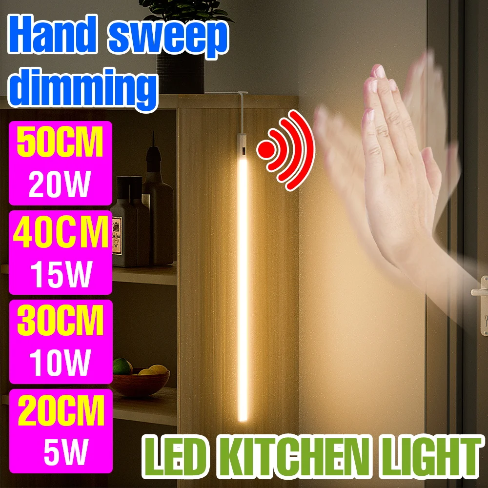 USB 5V LED Under Cabinet Light Hand Sweep Dimmable Kitchen Lamp 20/30/40/50CM For Closet Wardrobe Counter Home Decor Nightlight