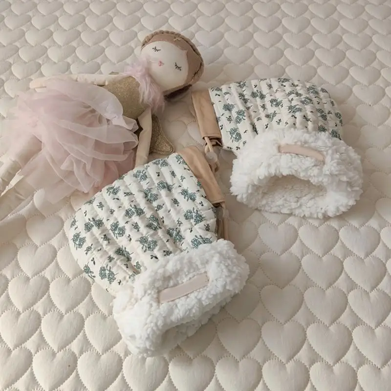 R66D детские перчатки для самоката, хлопковые муфты для рук, перчатки с принтом, детские варежки для балансировки велосипеда,