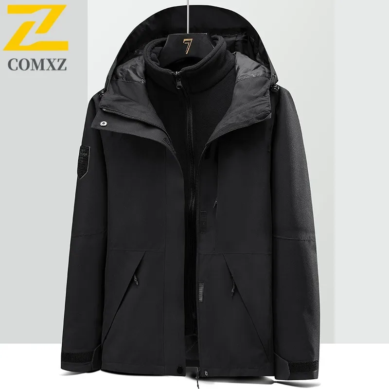 سترة رجالية فاخرة مريحة من COMXZ لركوب الخيل في الهواء الطلق ومقاومة للرياح سترة دافئة على طراز الشارع الحضري ملابس شتوية مقاومة للبرد #2