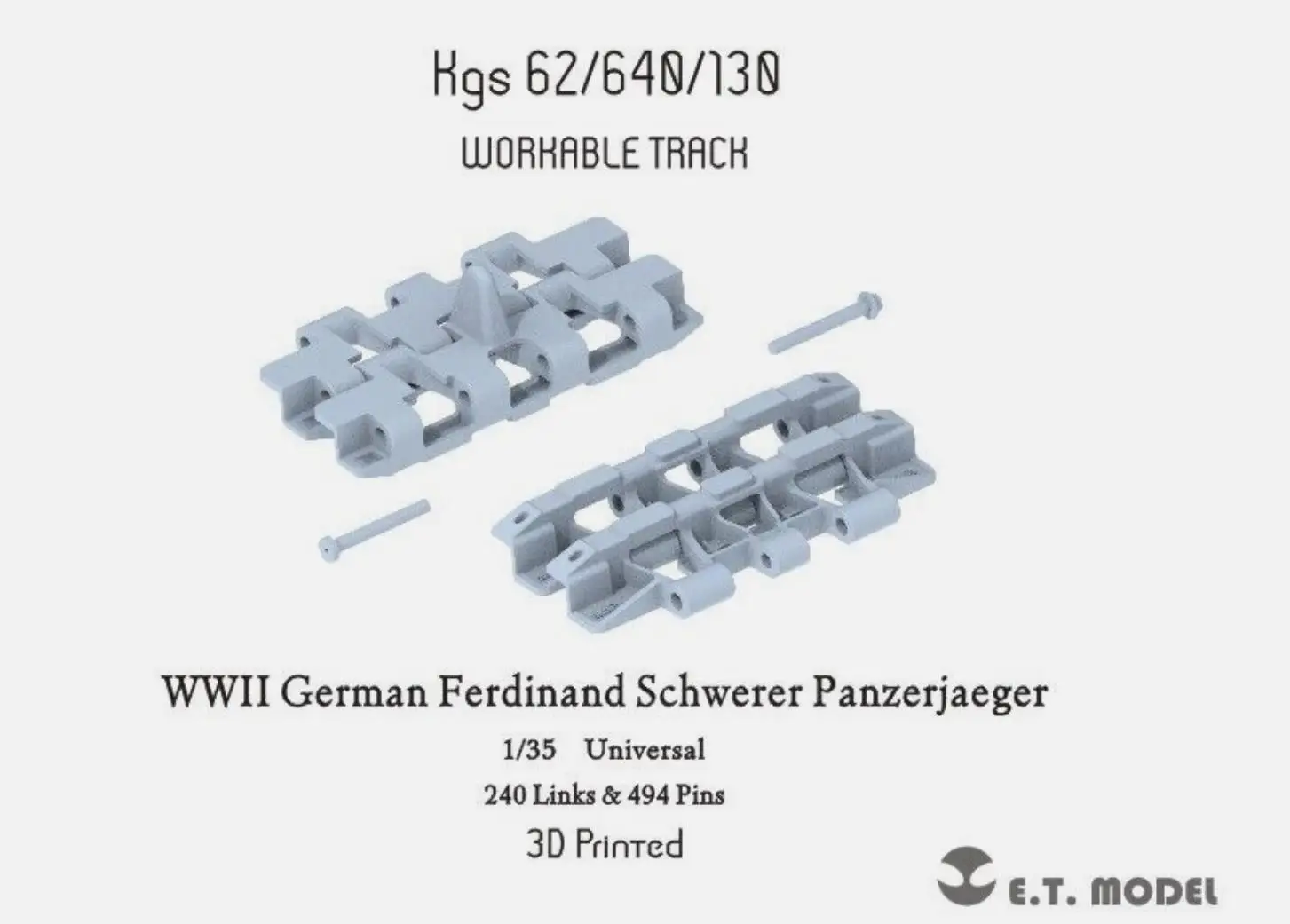 ET Model P35-010 1/35 WWII German Ferdinand Schwerer Panzerjaeger Workable Track