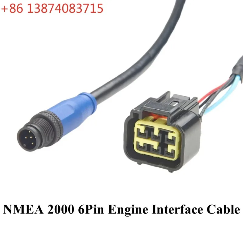 NMEA 2000 N2k 6Pin Engine Interface Cable M12 5Pin to 6Pin Engine 06653-ZZ3-760HE for Lowrance Simrad B&G Navico & Garmin