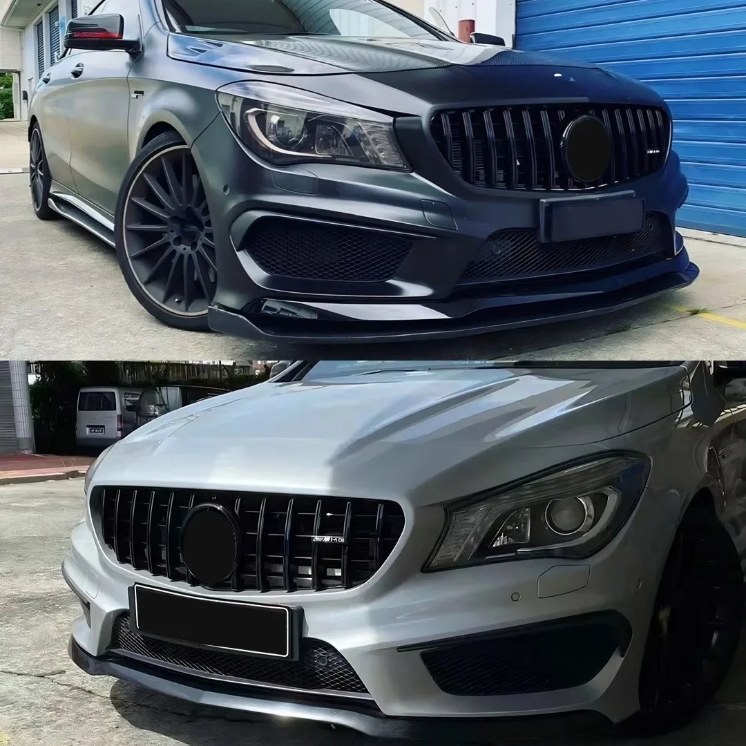 For Mercedes CLA W117 2013-2019 CLA180 CLA200 CLA250 CLA45 Gloss Black GT R Style Front Bumper Grille Car Accessories - view 2