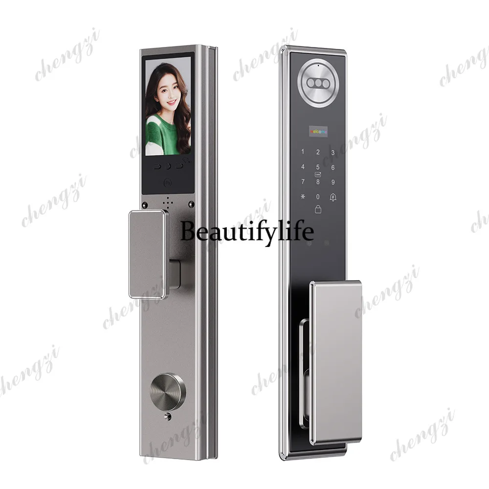 3D facial recognition fingerprint lock intercom automatic capture monitoring smart password lock anti-theft door