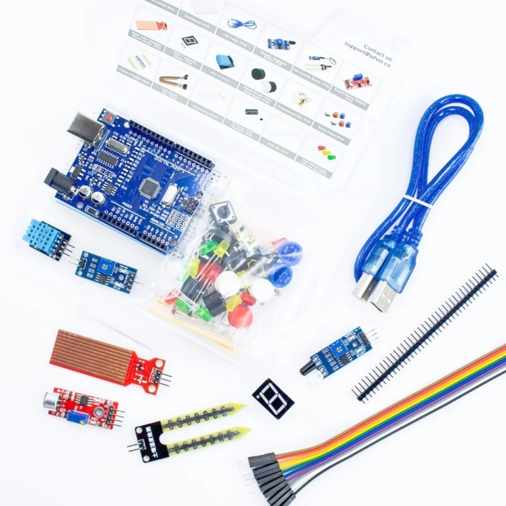 400 Tie-points Breadboard DIY Project Starter Kit For Arduino UNO R3 Kit Electronic DIY Kit Electronic Component Set With Box
