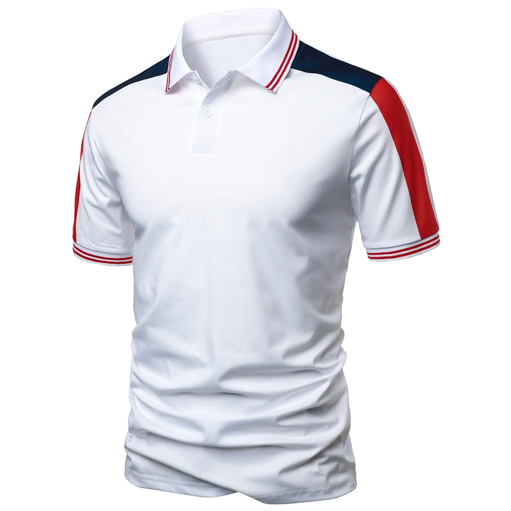 Men's Polo Shirt Line Matching Stylish Simple Short sleeve For Men Summer Shirt Business Casual Style Tennis Men's Polo Shirt