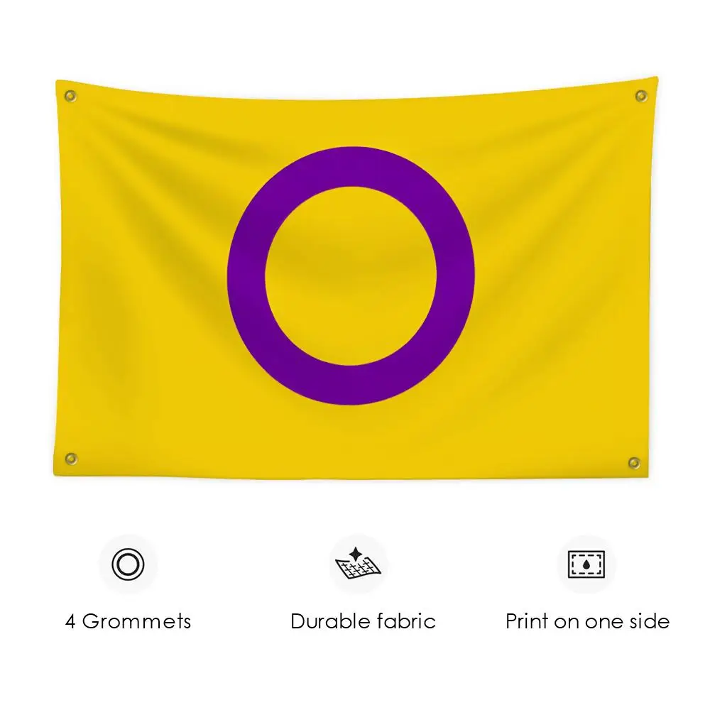 

Intersex Progress Pride LGBTQ Flags 3x5 Ft Custom Banner For Garage Door Room Decor Wall Out Decoration With Metal Buckle