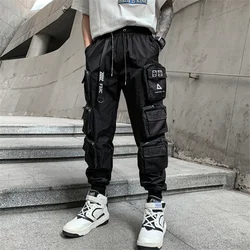 Techwear 2025 Spring Hip Hop Tactical Pants Men Multi Pocket Joggers Cargo Trousers Functional Elastic Waist Streetwear Pants