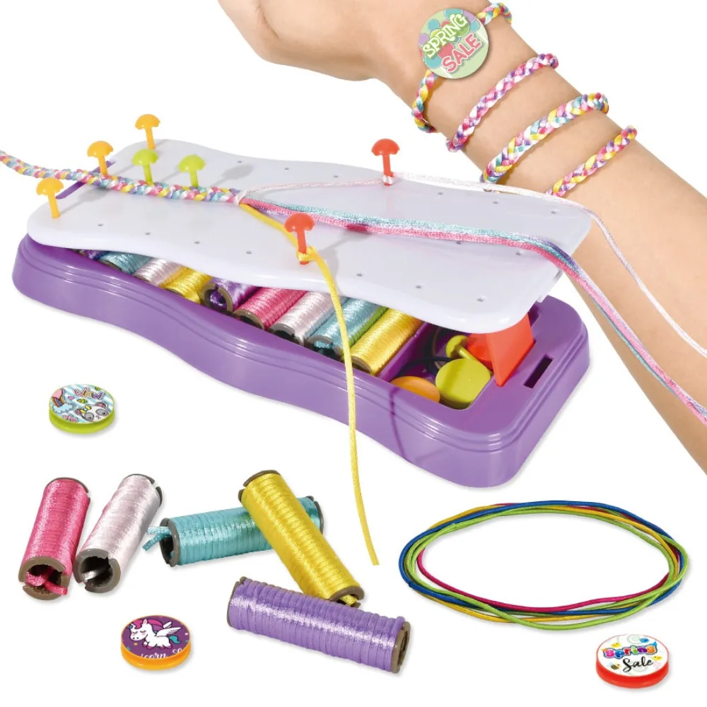 

Crafts for Girl DIY Friendship Bracelet Kit Portable Good-looking Bracelet Making Kit Loom Bracelet Kit Party Favors