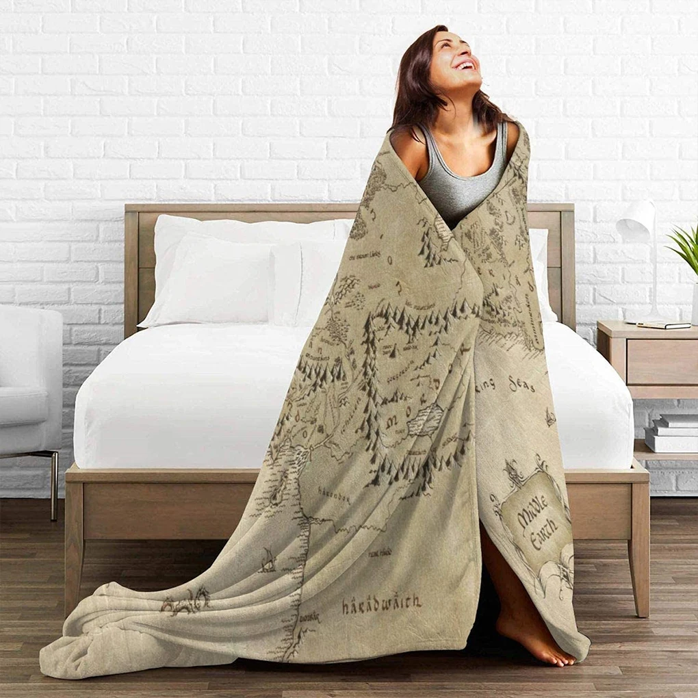 

Lightweight Middle Earth Map Lord Of Ring Style Blanket – Travel Through Middle Earth In Comfort style 1