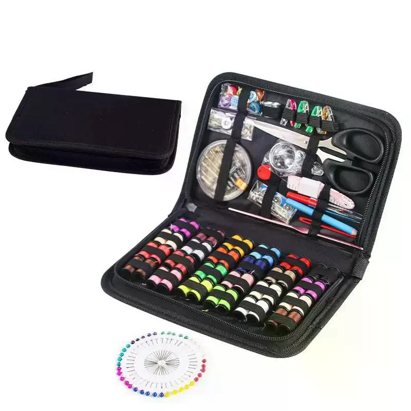 

86/172pcs Sewing Kit With Threads Needles Scissors Tape Measure Buttons Storage Bag Portable Travel Sewing Box Tools