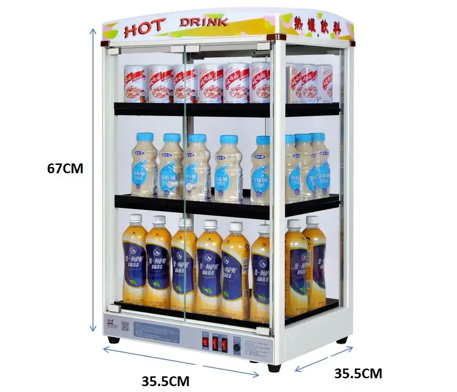 

48PC Convenience Store Electric Hot Drink Display Beverage Warmer Cabinet