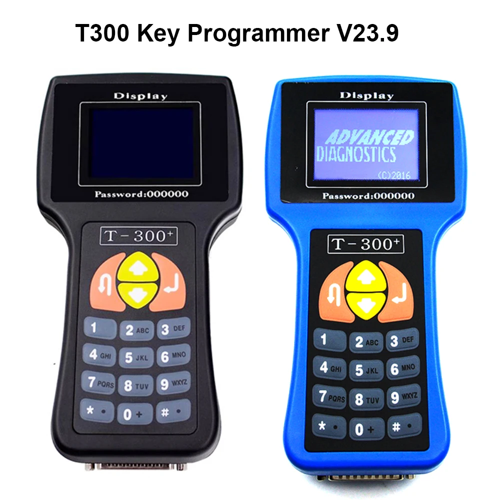 V23.9 T300 Diagnostic Auto Key Programmer Transponder Decoder T-Code Key Maker Copy Tool OBD ECU Read Clear Car Malfunction Code