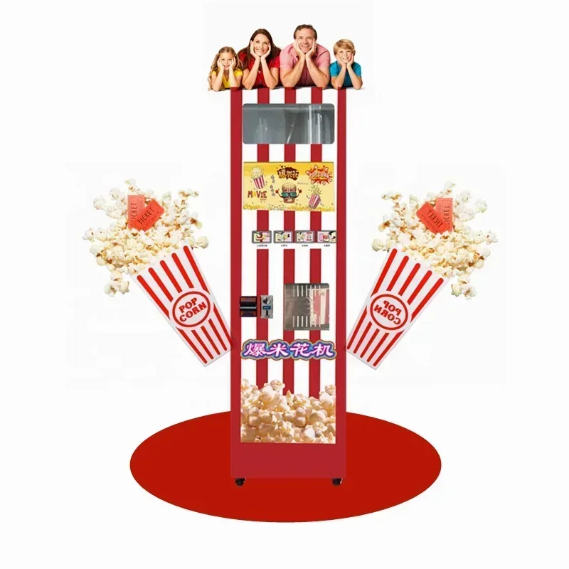 Beautiful Coin Operated Popcorn Vending Machine 2 Flavors Automatic Popcorn Vending Machine