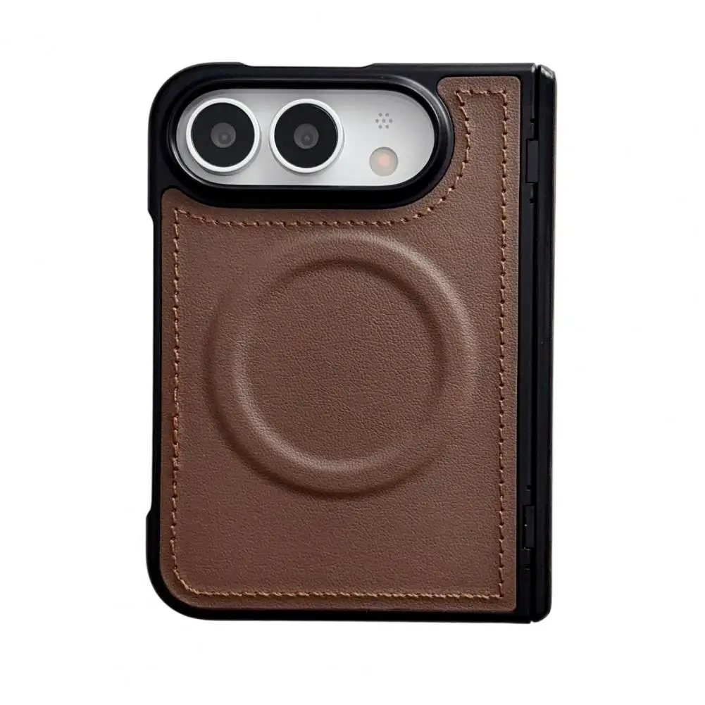 Shockproof Slim Phone Case Magnetic Faux Leather Case for Iphone 18 Fold Full Body Shockproof Protective Cover with Hinge Guard